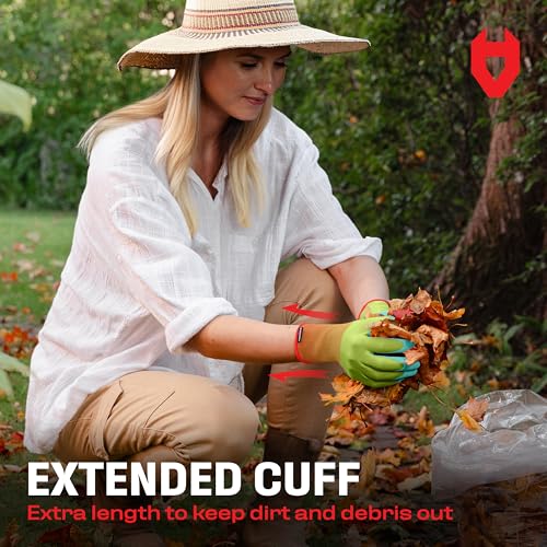 NoCry Premium Women's Gardening Gloves with Strong Non-Slip Grip - 100% Breathable, Superior Dexterity - Perfect Eco-Friendly Garden Gloves for Women - size: Medium