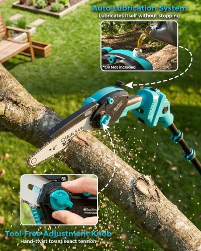 8" Electric Pole Saws for Tree Trimming, 1000W Brushless Motor - color: Dark Blue