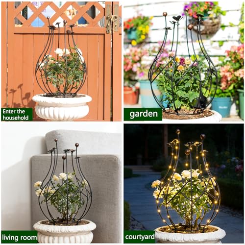 Obelisk Trellis Garden - 27" Metal Climbing Support for Vines - size: 27" x 8"