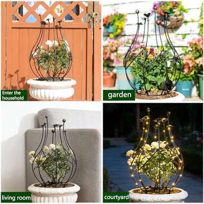 Obelisk Trellis Garden - 27" Metal Climbing Support for Vines - size: 27" x 8"