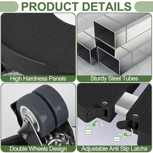 Plant Caddy Stand with 360° Wheels Adjustable 15-22 Inch Rolling Plant Stand Heavy Duty Large Plant Cart Dolly with Casters 440lbs Capacity for Large Planter, Garden Pot, Flower Pot, Black, 1 Pack - color: Black