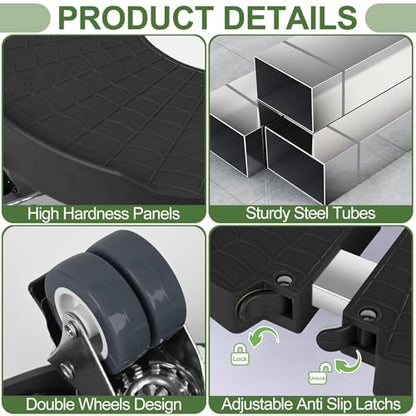 Plant Caddy Stand with 360° Wheels Adjustable 15-22 Inch Rolling Plant Stand Heavy Duty Large Plant Cart Dolly with Casters 440lbs Capacity for Large Planter, Garden Pot, Flower Pot, Black, 1 Pack - color: Black