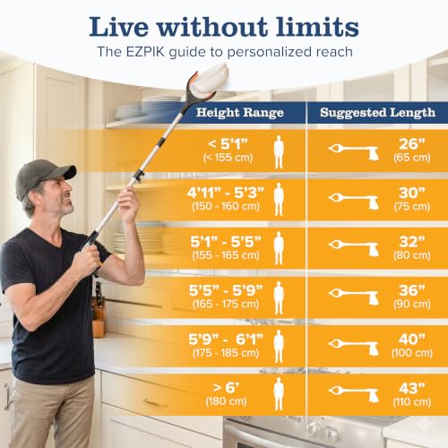 EZPIK® Grip Aid Tool Grabber Reacher + Magnets - Grabbers for Seniors, Trash Picker Upper Grabber - Trash Grabber Tool- Reacher Grabber Pickup Tool (Silver, 26" (Pack of 2)) - size: 26" (Pack of 2) - Silver