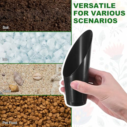 M METERXITY 3-Pack Bonsai Soil Scoops, Plastic Garden Soil Scoops Bucket Shovel Potting Scoopers for Transplanting/Flower/Plant Succulent, Colorful Small Gardening Tools [Green, Pink, Black] - color: Green, Pink, Black