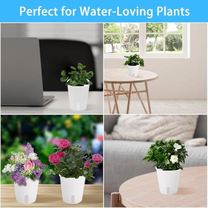 Self Watering Pots For Indoor Plants, 10 Pack 3.7 Inch Planters With Wick