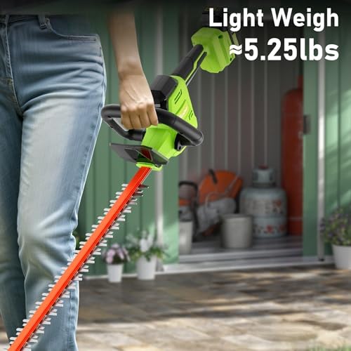 20V Max Hedge Trimmer Cordless, 22" Bush Trimmer with 2 Battery and Charger