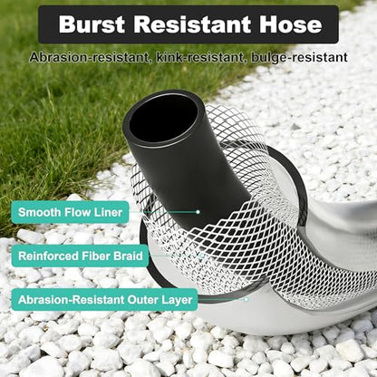 Retractable Garden Hose Reel, 100Ft x 1/2" Durable Wall Mounted Water Hose Reel with 180¡ãSwivel Bracket, 9 Pattern Sprayer, 6Ft leader hose,Smooth Automatic Rewind, Any Length Lock. - size: 100Ft x 1/2"