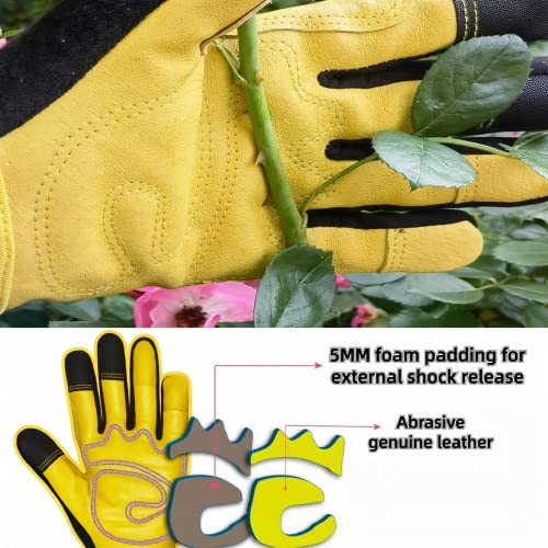 Thornproof Rose&Cactus Gardening Gloves,Gauntlet Garden Glove,Gifts - color: Sunflower, size: Medium