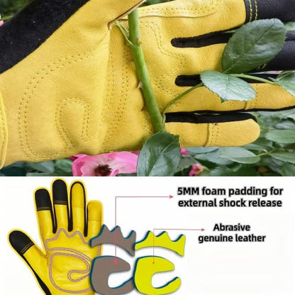 Thornproof Rose&Cactus Gardening Gloves,Gauntlet Garden Glove,Gifts - color: Sunflower, size: Large