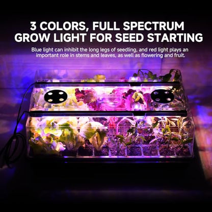 Seed Starter Trays with Grow Lights, Grow Lights for Seed Starting Kit, Timming Set, Indoor Plant Growing Kit for Gardeners, Germination Trays Kits, Gardening Gifts for Women, Mom Gifts (240 Cells) - size: 240 Cells