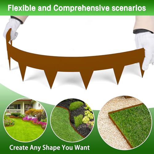 33ft Corten Steel Landscape Edging No Dig Metal Garden Border