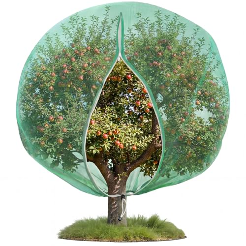 15W x 18L Ft Extra Large Fruit Tree Netting Cover with Zipper and Drawstring, Plant Protection Netting Insect Bird Barrier for Garden Cherry Trees Peach, Keep Birds Squirrels Cicadas Out - size: 15 x 18 ft