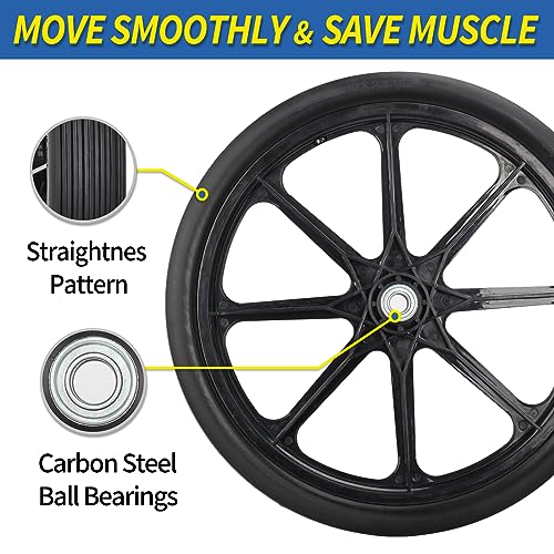 GICOOL 20'' Flat Free Wheels, for Rubbermaid Wheelbarrow Tires, 2 Pack - size: 20'' Flat Free(Straight Tread)