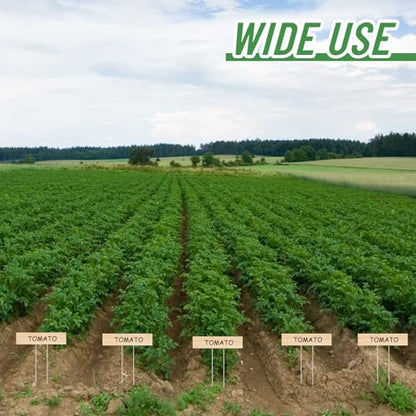 Vercraft 10 Set Jumbo Outdoor Plant Label Stakes with Marker, Wood Color
