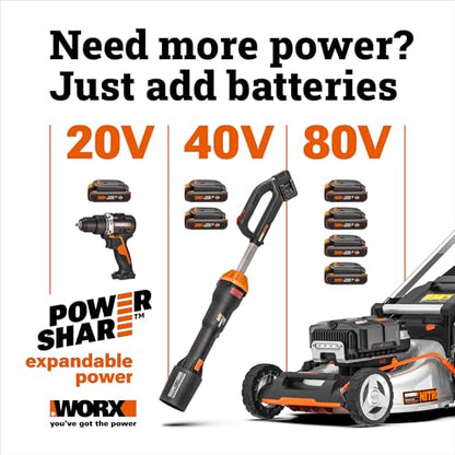 WORX 20V 12" 2-in-1 Cordless String Trimmer & Electric Lawn Edger, WG163 - style: 2 in 1 Trimmer w/(2) Batteries & 0.4 Ah Charger
