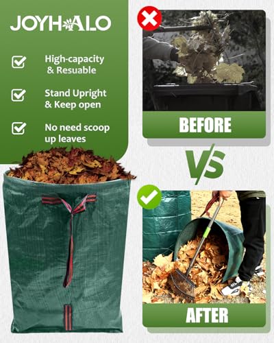 2 Pack 40 Gallon Dustpan-Type Garden Bags for Yard Debris - color: Green-40Gallons