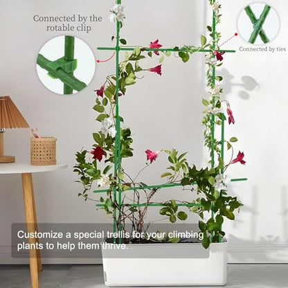 Sturdy Garden Stakes 18 Inch SupKing DIY 3/4/5/6/7ft Tomato Support Stake Green Plastic Coated Metal Tall Plant Stick Poles Plants Trellis for Indoor Outdoor Climbing Cucumber Chili Eggplant-20 Packs