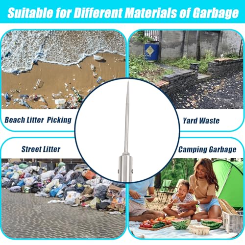 Trash Pickup Tool Grabber,2PC 48Inch Trash Picker Upper High Duty Stainless Steels Tip Lightweight Reinforcement Garbage Debris Nabber Litter Picker Grabber Durability Reacher Yard Stick - size: 48 Inch 2PC