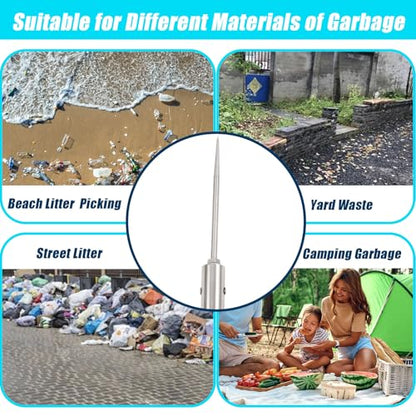 Trash Pickup Tool Grabber,2PC 48Inch Trash Picker Upper High Duty Stainless Steels Tip Lightweight Reinforcement Garbage Debris Nabber Litter Picker Grabber Durability Reacher Yard Stick - size: 48 Inch 2PC