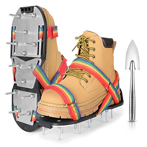 Lawn Aerator Shoes for Grass - Pre-Assembled Grass Aerator Shoes for Lawn - Soil Yard Aerator Tool for Aerating Patio Garden, Colorful, Medium Size - color: Colorful, size: Medium
