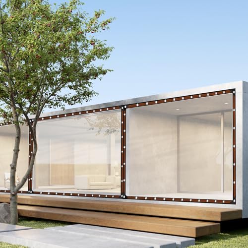 8x16FT Heavy Duty Clear Waterproof Tarp,Outdoor Garden Rainproof Covering - size: 8 x 16 FT