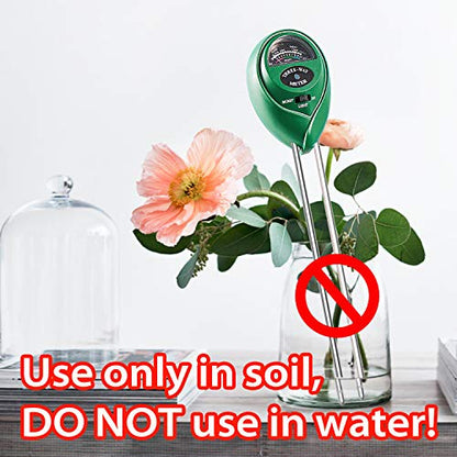Dr.meter Plant Moisture Meter 3 in 1 Soil Moisture Light pH Tester