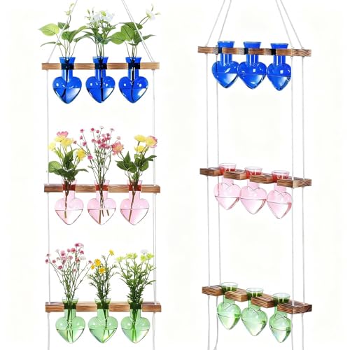 Leinuosen Hanging Plant Propagation Station, Propagation Vases, Multicolor - color: Multicolor