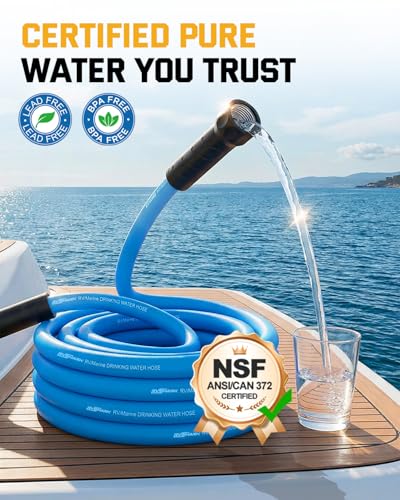 RV Water Hose 85FT, NSF 372 Certified Drinking Water Hose, Blue - size: 85FT