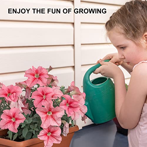Window Box Planter, 6 Pcs 17" Flower Rectangle Planters Boxes Outdoor, Red - color: Red