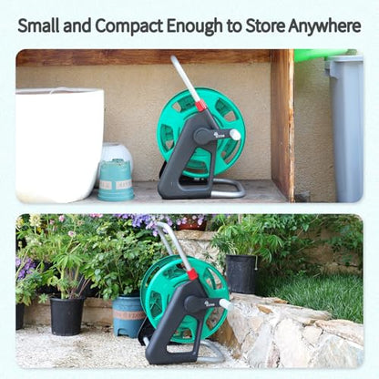 Garden Water Hose Reel,Holds 50-60 Ft of 5/8" Hose - color: Green