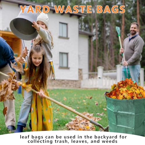 Reusable Lawn & Garden Bags, 3-Pack, 72 Gallons Lawn and Leaf Garden Bags with Reinforced Carry Handles Heavy Duty Garden Waste Bags Camping Yard Recycling Trash Bags for Debris Leaves Grass - style: 3-Pack 72 Gallon Waste Bags