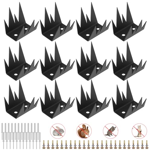Yaocom 12 Pcs Anti Climb Spikes Security Fence Wall Metal Outdoor, Mountain