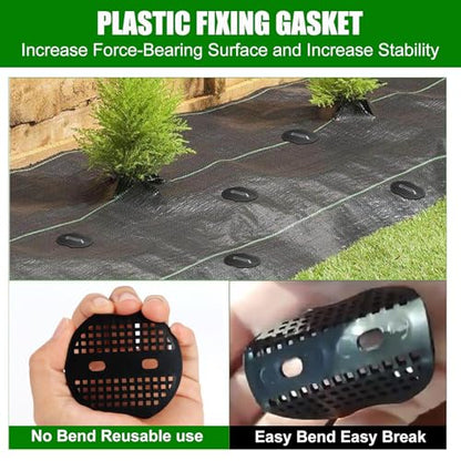 Garden Staples Set, 6Inch 11 Gauge 25pcs Galvanized Ground Nails, Anti-Rust,U-Shaped Lawn Spikes, 3mm Landscaping Fabric Pins for Weed Barrier, Groud Cover, Artificial Grass