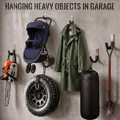 Heavy Duty Wall Hook Kit, Enhanced Garage Wall hooks, Tool Organizer