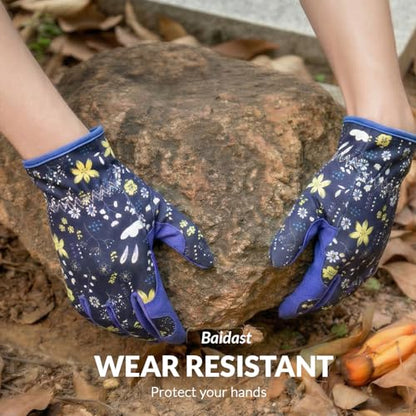 Baidast Gardening Gloves for Women, Breathable Leather Garden Gloves with Grip, Thorn Proof Work Gloves - color: Women(m)-purple