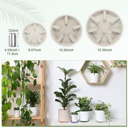M METERXITY 2-Pack Plant Saucer, 10.04 Inch/25.5 cm Plastic Plant Trays Thicker for Pots/Indoor/Outdoor/Water Drainage and Protection, Flowerpot Drip Tray [Mocha] - color: Mocha