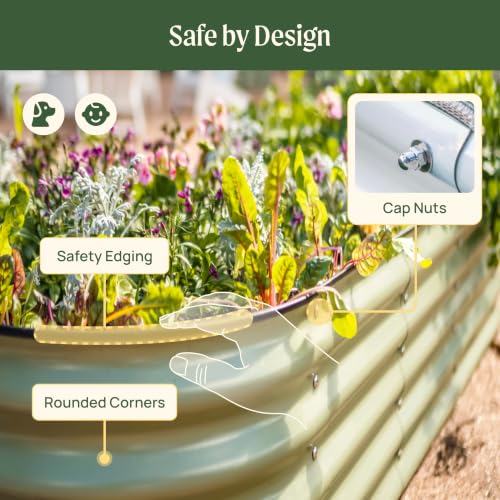 Vego garden Aluzinc Raised Garden Bed Kits, 17" Tall 6 in 1 Modular Metal Raised Planter Bed for Vegetables Flowers Patio Ground Planter Box, Terra Cotta - color: Terra Cotta
