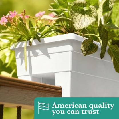 Greendigs 24" White Plastic Rail Planter