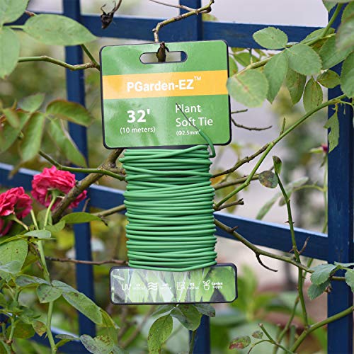 Plant Ties - 32.8ft Soft Twist Ties Green TPR Garden Ties Supply, for Supporting Plants Tomatoes Office Home Organizing - size: 32.8 feet/10 Meters