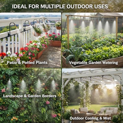 Drip Irrigation System 200FT 1/4", 36 Adjustable Copper Nozzles - color: 200ft