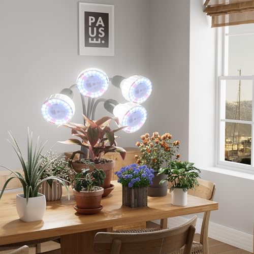 GooingTop Grow Light,24W (160Watts Equiv) 5000K White Full Spectrum LED Growing Lamp Clip on Desk for Indoor Plants,Bulbs Replaceable & Non-dimmable (Black, 320W) - size: 320W