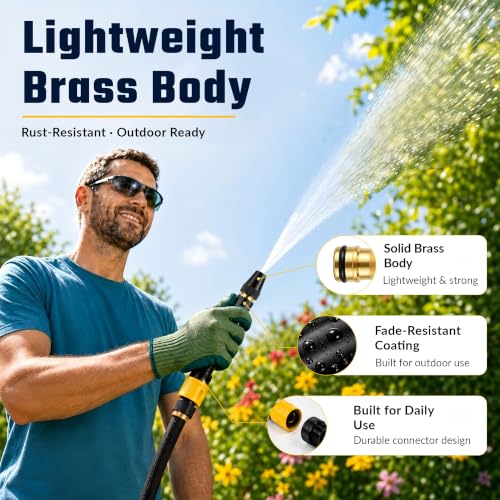 2026 High Pressure Hose Nozzle Sprayer for US Garden Hoses (2, Black)