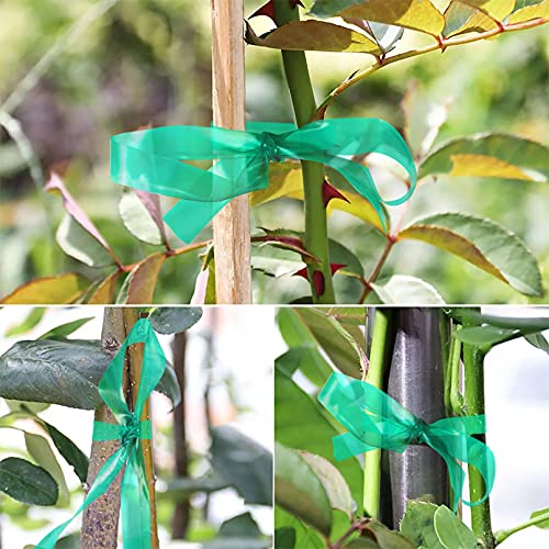 Unves 2 Pack Garden Tape Roll, 150 Ft Green Plant Ties Nursery Tapes - size: 2x150Ft