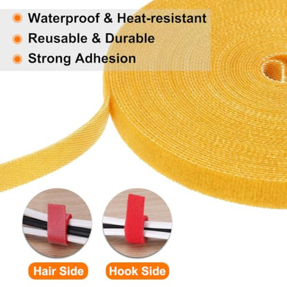 HARFINGTON Garden Plant Tape 16.4ft 19/32" Reusable Ties Strap Yellow - color: Yellow, size: 16.4ft x 19/32"