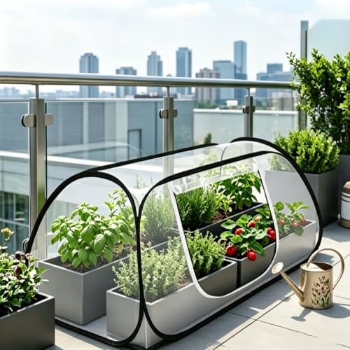 2Pack Pop Up Mesh Crop Cage 46"x22"x16" Plant Protection Tent