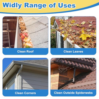 12FT Gutter Cleaning Tools from the Ground - No Ladder Needed