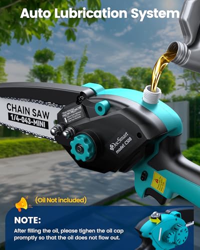 Electric Pole Saws for Tree Trimming, Brushless Mini Chainsaw - color: Azure Blue