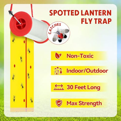 10 Rolls Sticky Fly Trap 30 ft Each, Fluorescent Yellow - color: Fluorescent Yellow