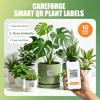 10 Pcs QR Plant Labels, Waterproof Crystal Smart Tags