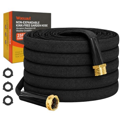 25FT Garden Hose, 5/8-Inch Flat Ultra Lightweight Flexible & Kink Free - color: Black, size: 25FT